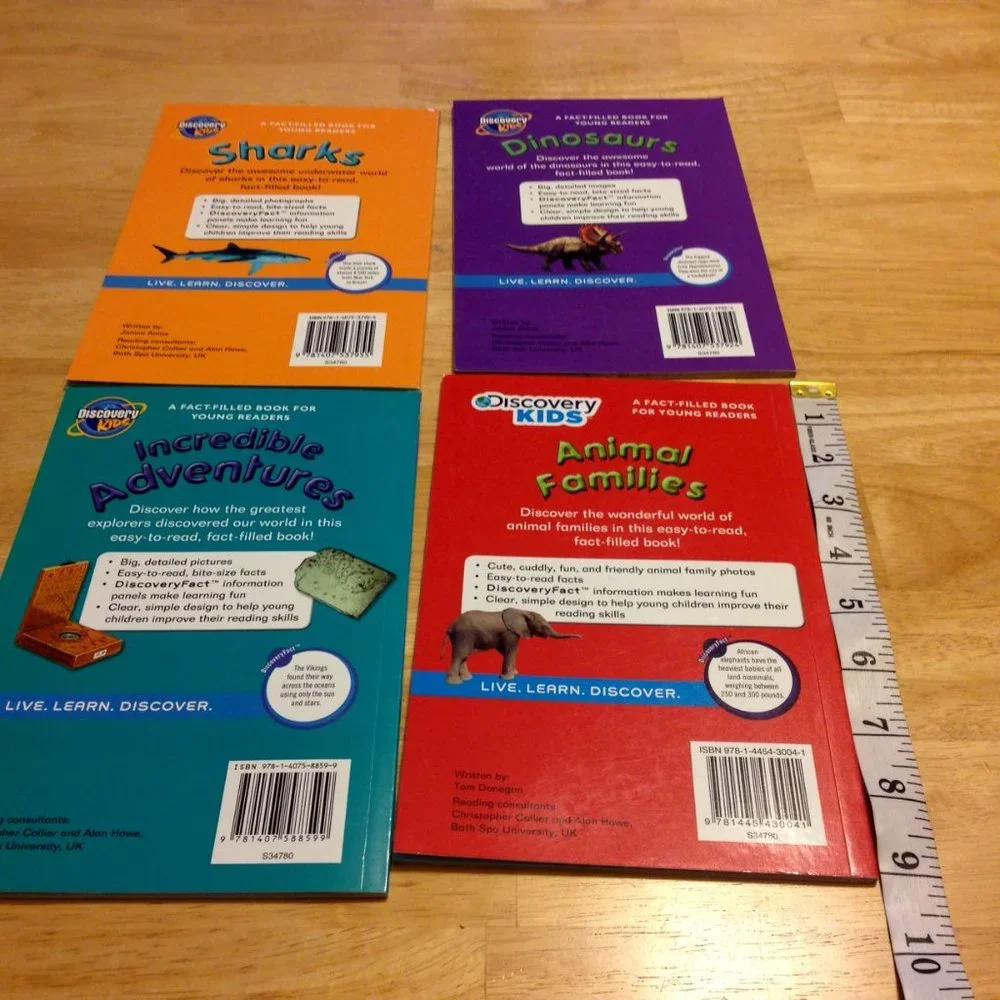 Discovery Kids Educational Booklets, Dinos, sharks, animals, adventures